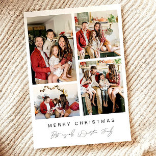 Cartes Pour Fêtes Annuelles Collage de photos de famille Noël festif