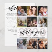 Cartes Pour Fêtes Annuelles Collage de photos de l'année (Devant / Derrière)
