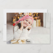 Cartes Pour Fêtes Annuelles Collage de photos de Noël élégant écriture verte (Dos)