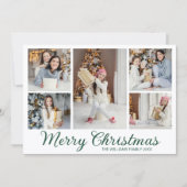 Cartes Pour Fêtes Annuelles Collage de photos de Noël élégant écriture verte (Devant)