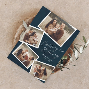 Cartes Pour Fêtes Annuelles Collage de photos de Noël religieux avec écriture