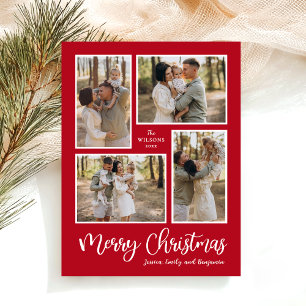 Cartes Pour Fêtes Annuelles Collage de photos de Noël rouge