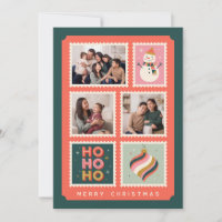 Collage de photos de timbres-poste de Noël rétro