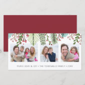 Cartes Pour Fêtes Annuelles Collage de photos de verdure en hiver (Devant / Derrière)