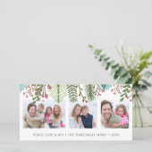 Cartes Pour Fêtes Annuelles Collage de photos de verdure en hiver (Debout devant)