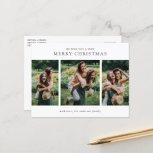 Cartes Pour Fêtes Annuelles Collage de photos minimaliste Noël moderne