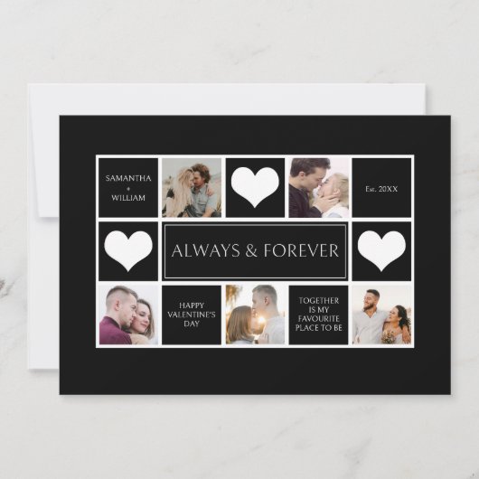 Cartes Pour Fêtes Annuelles Collage de photos moderne Saint Valentin (Devant)