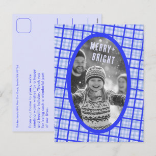 Cartes Pour Fêtes Annuelles Collage de photos personnalisé de Noël à carreaux