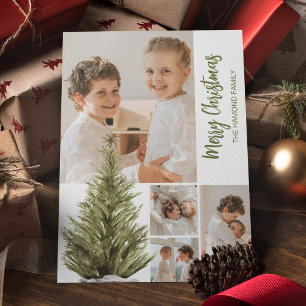 Cartes Pour Fêtes Annuelles Collage de photos personnalisé Noël Fantaisiste