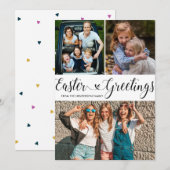 Cartes Pour Fêtes Annuelles Collage de photos Salutations de Pâques (Devant / Derrière)