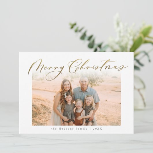 Cartes Pour Fêtes Annuelles Collage de script de Noël rustique (Debout devant)