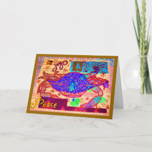 Cartes Pour Fêtes Annuelles Collage de vacances de crabe