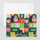 Cartes Pour Fêtes Annuelles Collage de vacances de la Ligue de la Justice (Devant / Derrière)