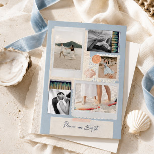 Cartes Pour Fêtes Annuelles Collage de voyage côtier Photo de famille Noël