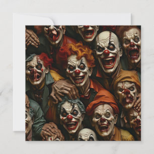 Cartes Pour Fêtes Annuelles Collage de zombies clowns Éffrayants