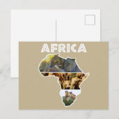 Cartes Pour Fêtes Annuelles Collage du continent africain (Devant / Derrière)