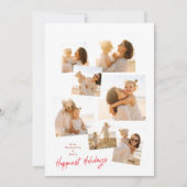 Cartes Pour Fêtes Annuelles Collage Minimal Simple Rouge Multi 7 Photo Très He (Devant)