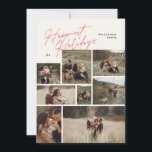 Cartes Pour Fêtes Annuelles Collage moderne Christmas Red 8 Photo Happest<br><div class="desc">Collage moderne Noël 8 Photo Happiest Holiday Card. Cette carte branchée comprend un collage photo de 9 photos de famille sur le devant avec texte et arrière - plan personnalisés.</div>