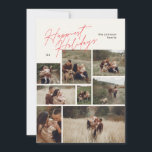 Cartes Pour Fêtes Annuelles Collage moderne Christmas Red 8 Photo Happest<br><div class="desc">Collage moderne Noël 8 Photo Happiest Holiday Card. Cette carte branchée comprend un collage photo de 9 photos de famille sur le devant avec texte et arrière - plan personnalisés.</div>