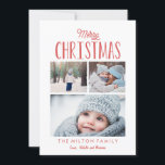 Cartes Pour Fêtes Annuelles Collage moderne simple de photo de Joyeux Noël<br><div class="desc">Stylish,  modern,  and minimalist holiday photo card. Featuring 3 of your photos. Be sure to visit the shop to see more modern holiday cards!</div>