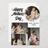 Cartes Pour Fêtes Annuelles Collage personnalisé pour la fête des mères, quatr (Devant / Derrière)