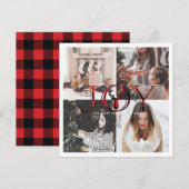 Cartes Pour Fêtes Annuelles Collage photo 4 Joy Plaid (Devant / Derrière)