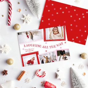 Cartes Pour Fêtes Annuelles Collage photo amusant de Noël « Rire tout le long 