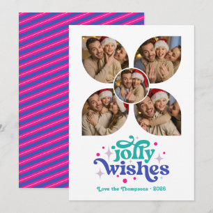 Cartes Pour Fêtes Annuelles Collage photo Cosmic Pop Retro Noël