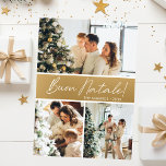 Cartes Pour Fêtes Annuelles Collage photo de Buon Natale<br><div class="desc">Cette fabuleuse carte de vacances 3 photos avec "Buon Natale!" dans une police de caractères de script moderne et votre nom de famille et année dans une police de caractères casquette traditionnelle propre et nette, en blanc sur or avec un dos assorti, est parfaite pour envoyer à votre famille et...</div>