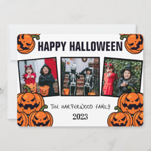 Cartes Pour Fêtes Annuelles Collage photo de citrouille jack-o-lantern Hallowe