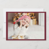 Cartes Pour Fêtes Annuelles Collage photo de famille Joyeux Noël Bourgogne (Dos)
