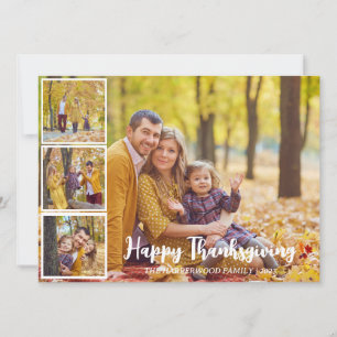 Cartes Pour Fêtes Annuelles Collage photo de famille moderne de Thanksgiving d