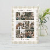 Cartes Pour Fêtes Annuelles Collage photo de gingham beige doux (Debout devant)