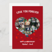 Cartes Pour Fêtes Annuelles Collage photo de l'anniversaire de mariage personn (Devant / Derrière)