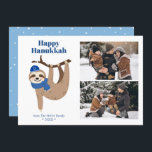Cartes Pour Fêtes Annuelles Collage photo de mignonne Hanoukka Sloth 2<br><div class="desc">Cute Hanoukka paresse cartes photos personnalisés.</div>