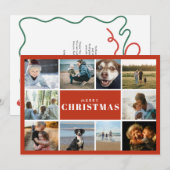 Cartes Pour Fêtes Annuelles Collage photo de Noël  (Devant / Derrière)