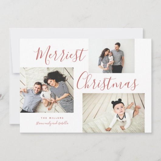 Cartes Pour Fêtes Annuelles Collage photo de Noël 3 le plus joyeux (Devant)