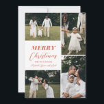 Cartes Pour Fêtes Annuelles Collage photo de Noël 4 entièrement personnalisé<br><div class="desc">Cette élégante carte de vacances 4-Photo comporte un collage photo et un motif à points au dos. Le texte et les couleurs sont entièrement personnalisables.</div>