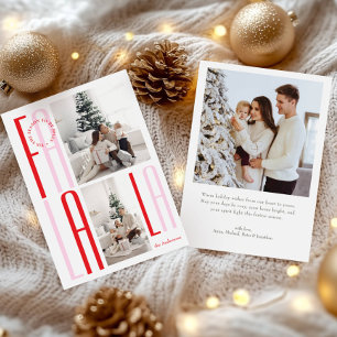 Cartes Pour Fêtes Annuelles Collage photo de Noël avec écriture festive