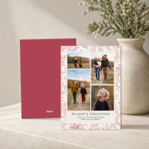 Collage photo de Noël élégant à feuillage rouge