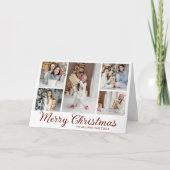 Cartes Pour Fêtes Annuelles Collage photo de Noël élégant avec écriture rouge (Devant)