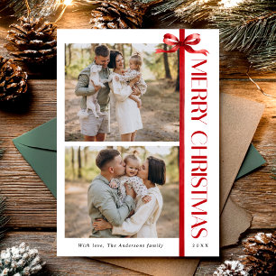 Cartes Pour Fêtes Annuelles Collage photo de Noël élégant et simple 