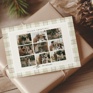 Cartes Pour Fêtes Annuelles Collage photo de Noël en vichy beige doux