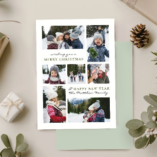 Cartes Pour Fêtes Annuelles Collage photo de Noël moderne et simple pour famil