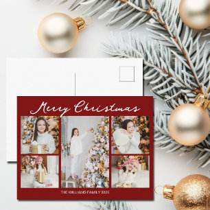 Cartes Pour Fêtes Annuelles Collage photo de Noël moderne rouge