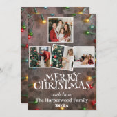 Cartes Pour Fêtes Annuelles collage photo de Noël simple et élégant pour la fa (Devant / Derrière)