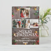 Cartes Pour Fêtes Annuelles collage photo de Noël simple et élégant pour la fa (Debout devant)