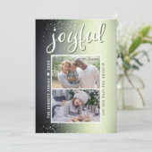 Cartes Pour Fêtes Annuelles Collage photo de Noël vert olive joyeux 2 (Debout devant)