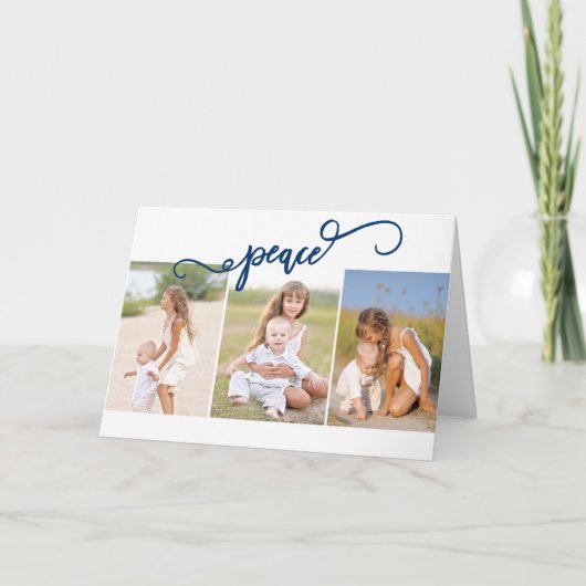 Cartes Pour Fêtes Annuelles Collage photo de trois pour la paix (Devant)