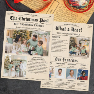 Cartes Pour Fêtes Annuelles collage photo du journal de noël